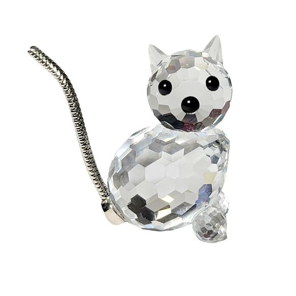 SWAROVSKI Cat Charm Figurine With Wire Tail Retired - Picture 1 of 6